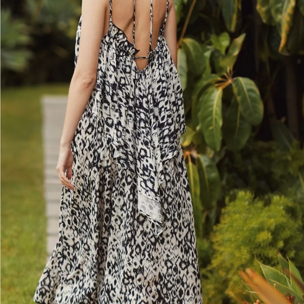 Anthropologie Flowy Strappy Midi Dress NWT Size M Open Back Bohemian - Picture 4 of 14